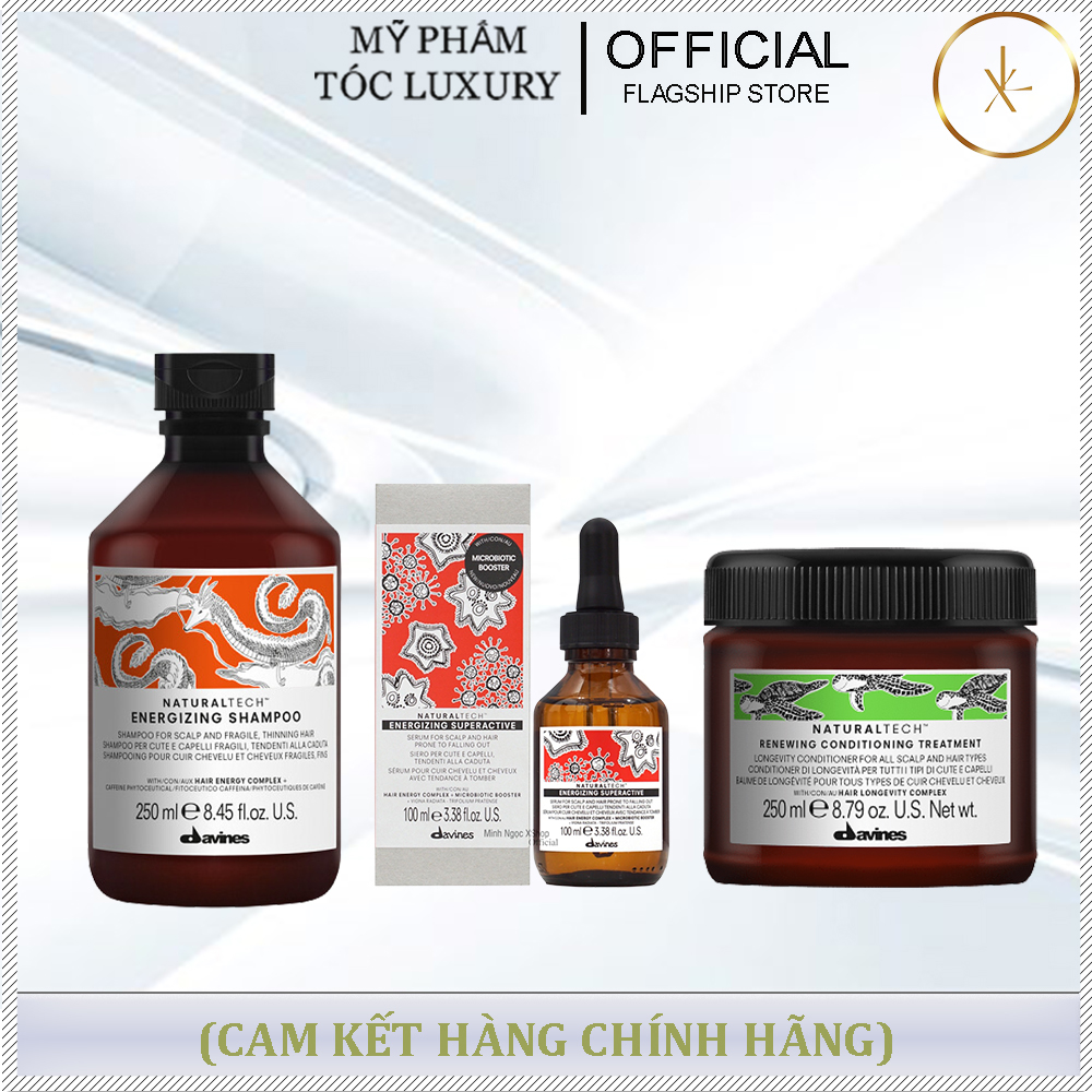 COMBO DẦU GỘI XẢ TINH CHẤT CHỐNG RỤNG KÍCH THÍCH MỌC TÓC DAVINES ENERGIZING 250ML-100ML